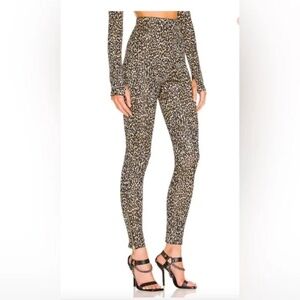 DUNDAS x REVOLVE Zappa Leopard Print Knit Leggings w/ Gold Hardware - Size XXS